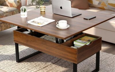 Test : table basse relevable VOWNER multifonctionnelle couleur noyer