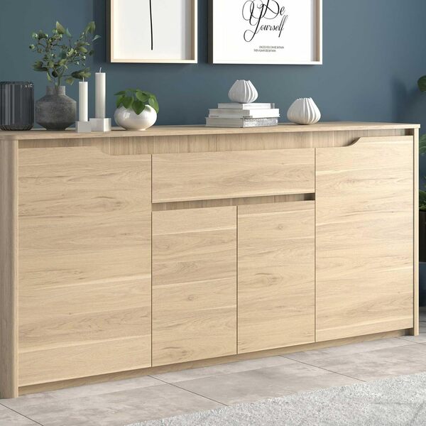 Parisot 0191ENFI CHICAGO Enfilade BuffetPanneaux de particules Chêne Dakota 185,5 x 46x 85,5 cm