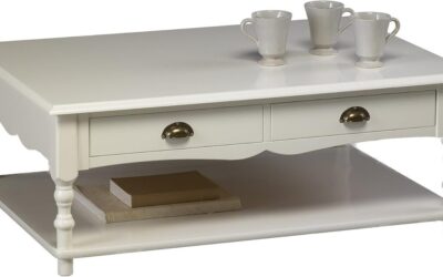 Avis : table basse blanche anglaise avec tiroirs