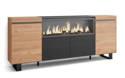 Test : buffet Skraut Home avec cheminée électrique XXL, design industriel