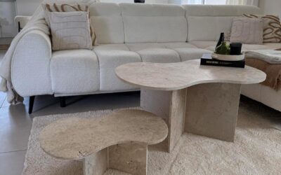 Test de la table basse Travertin Nuage avec extension