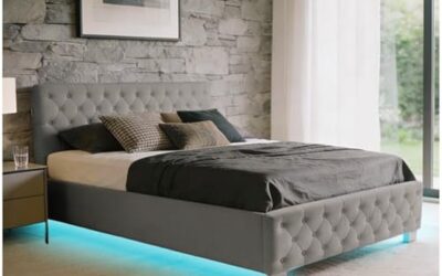 Avis lit capitonné tectake® avec coffre et LED