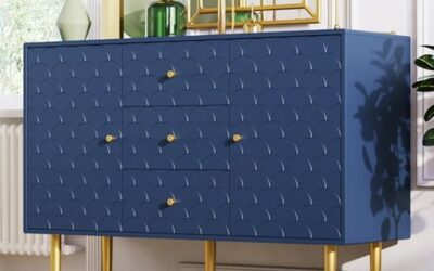 Avis sur la commode bleu marine avec rangement optimal en bois FSC