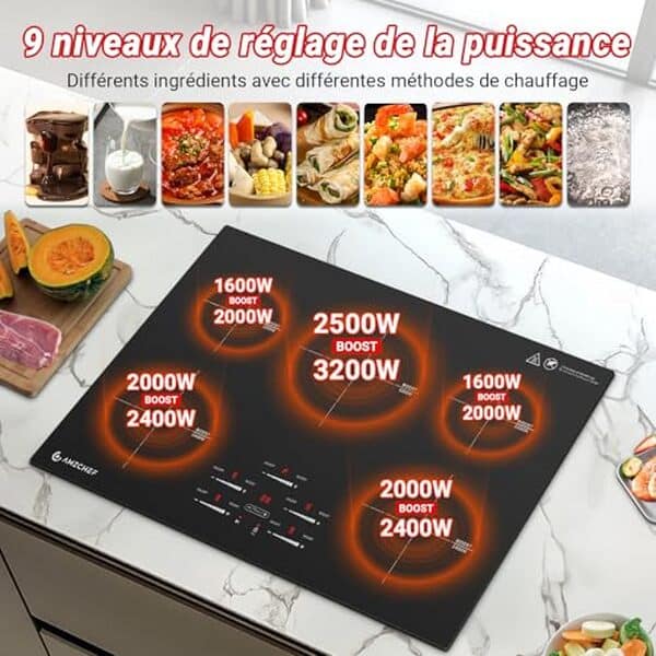 Découvrez notre test approfondi de la plaque à induction amZCHEF 80 cm avec 5 zones de cuisson et 9500W : efficacité, design et fonctionnalités mises à l'épreuve dans votre cuisine