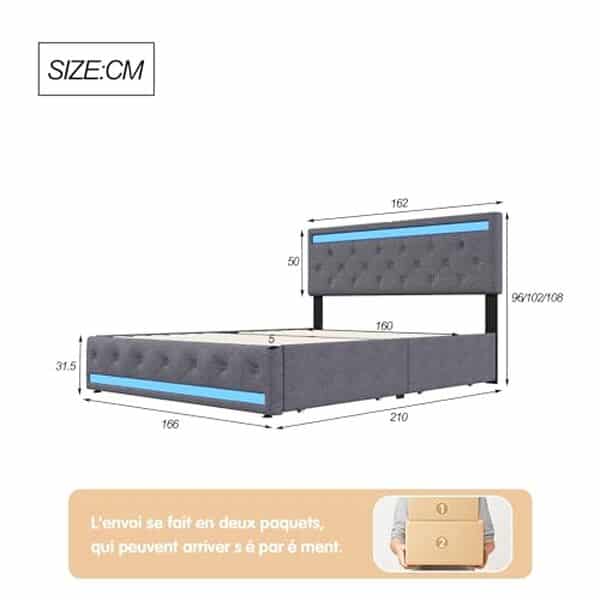 Découvrez notre test complet du lit TIMORWTF 160x200 : design LED innovant et rangements pratiques pour une chambre moderne et fonctionnelle.