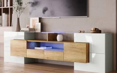 Avis sur le meuble TV bas Sweiko : design moderne avec LED et rangement spacieux