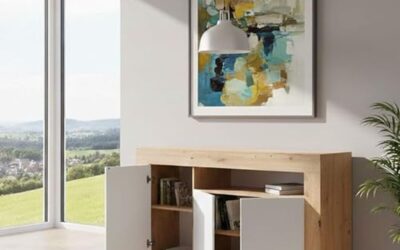 Test : buffet Thornton Dmora, design moderne chêne noué et blanc