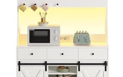 Test du buffet de cuisine blanc avec rangement et multiprises