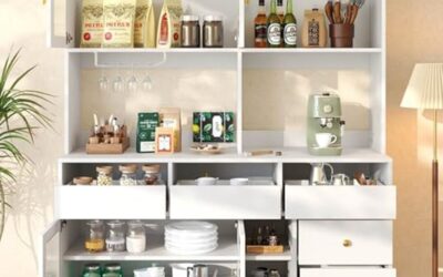 Test du buffet de cuisine PUGSDRLY : vaisselier blanc pratique et spacieux