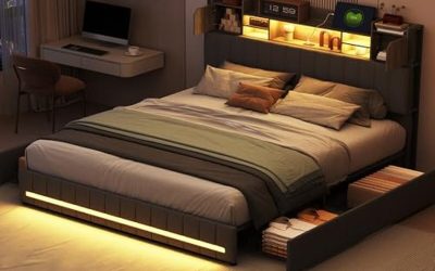 Test du lit 160×200 LED avec rangements et USB de 2 personnes