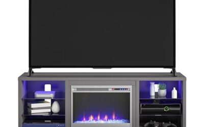 Test du meuble TV Ameriwood Lumina avec cheminée 70&Prime; gris graphite