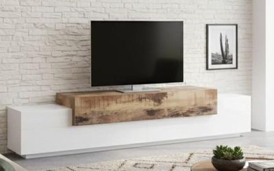 Test du meuble TV Nico Dmora : design blanc et érable