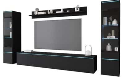 Test du salon moderne Vera II de Muebles Slavic : design noir LED