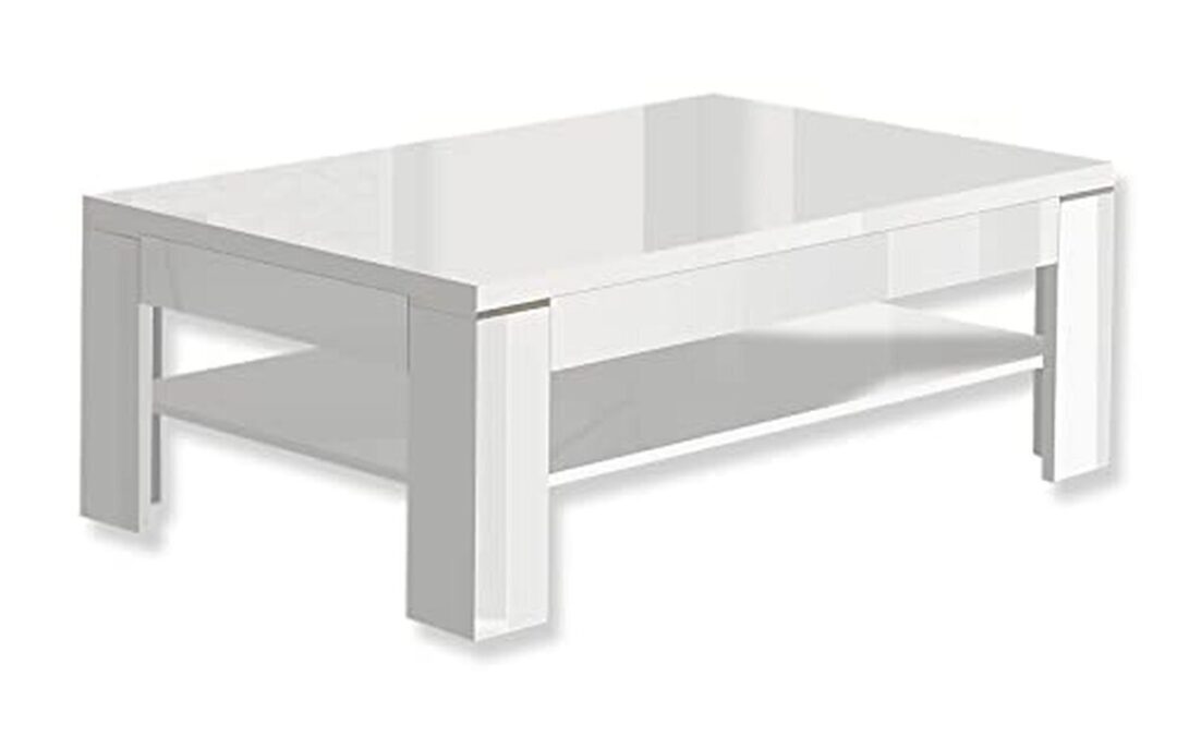 Test : table basse Forte Savoy blanc brillant avec étagère